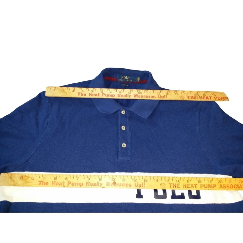 Polo Ralph Lauren Classic Fit Polo Mens L Colorblock Red White Blue Preppy Shirt